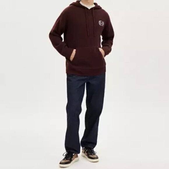 COACH Knit Hoodie Mens Size XL (Waffle Knit) in Oxblood​ - Picture 2 of 3